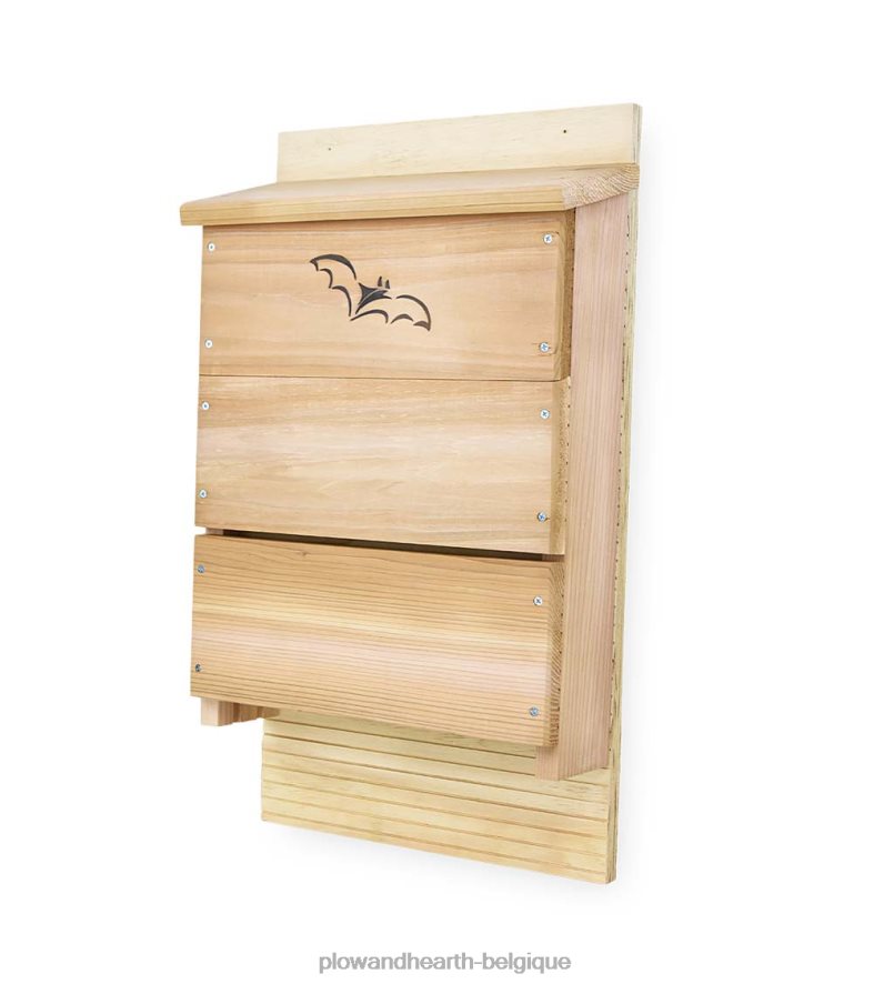 60H082904 Plow & Hearth Niche pour chauves-souris à 3 chambres en cèdre et contreplaqué cour et jardin