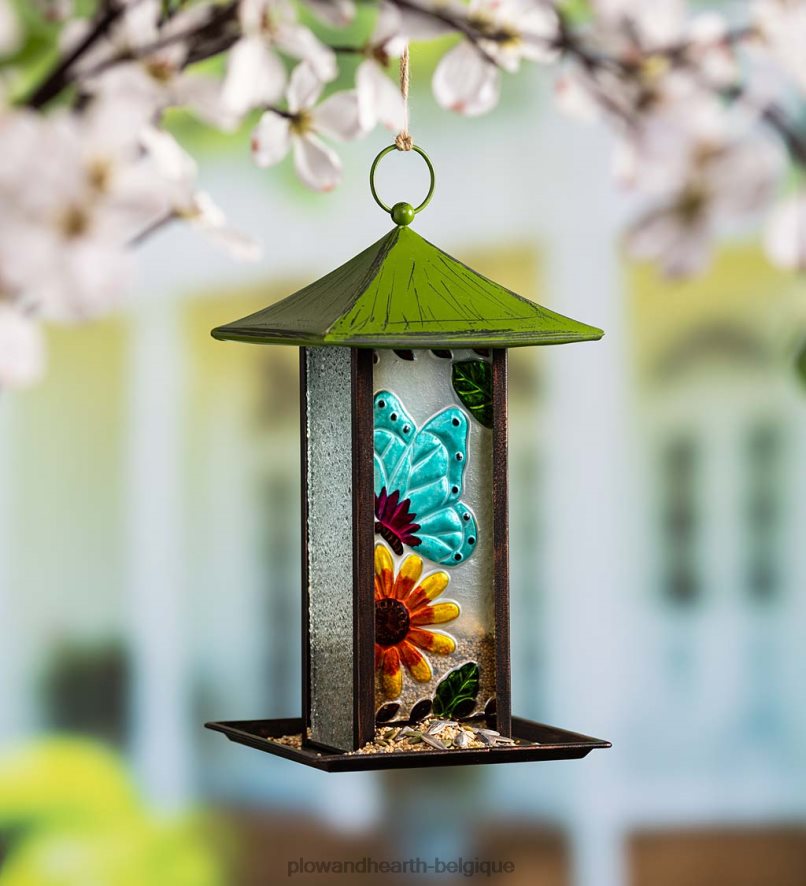 60H082750 Plow & Hearth Mangeoire à papillons et à fleurs cour et jardin