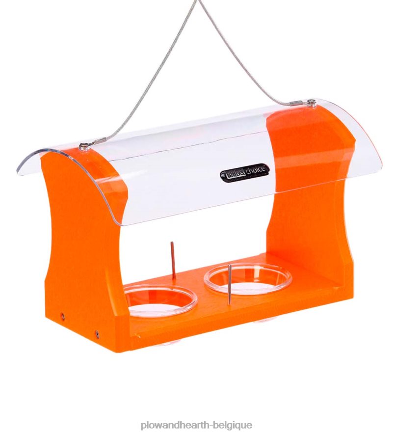 60H082752 Plow & Hearth mangeoire à oiseaux en plastique recyclé et en bois de polybois cour et jardin