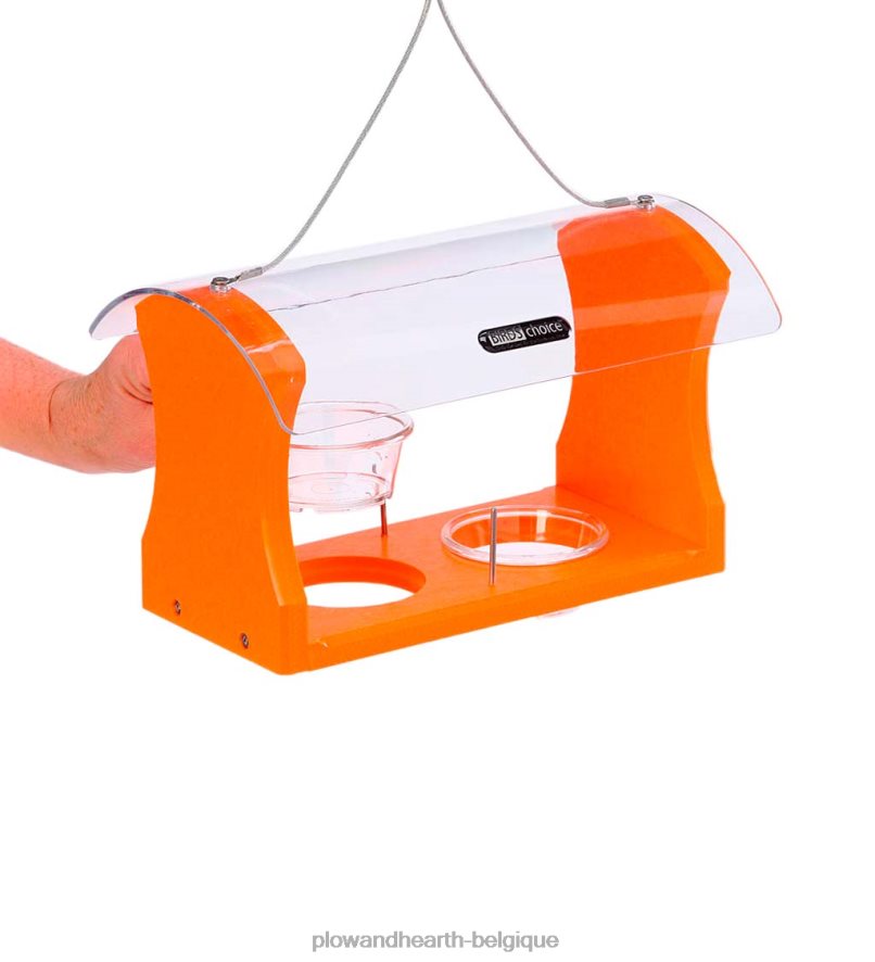 60H082752 Plow & Hearth mangeoire à oiseaux en plastique recyclé et en bois de polybois cour et jardin