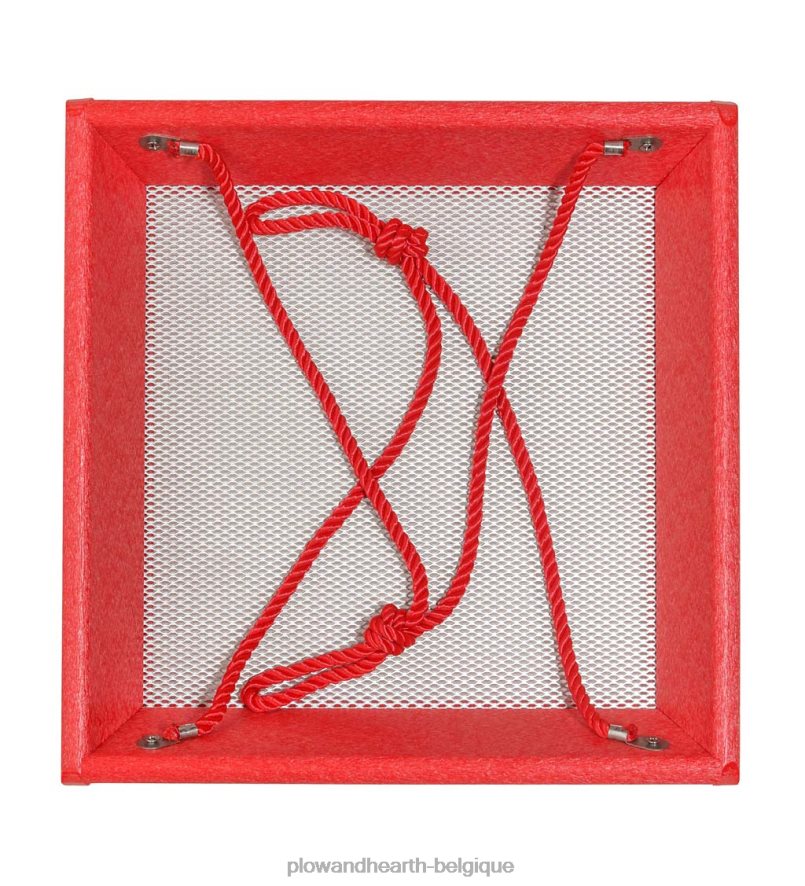 60H082757 Plow & Hearth Mangeoire à oiseaux à plateau suspendu en poly-bois recyclé coloré - bleu cour et jardin