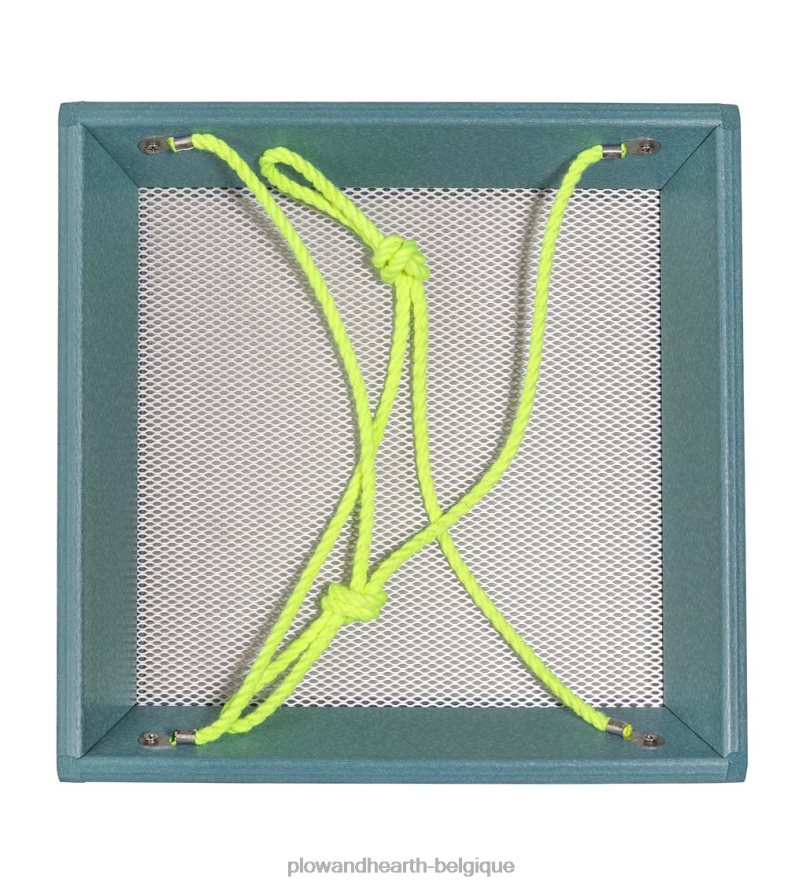 60H082757 Plow & Hearth Mangeoire à oiseaux à plateau suspendu en poly-bois recyclé coloré - bleu cour et jardin