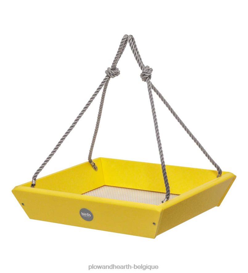 60H082757 Plow & Hearth Mangeoire à oiseaux à plateau suspendu en poly-bois recyclé coloré - bleu cour et jardin