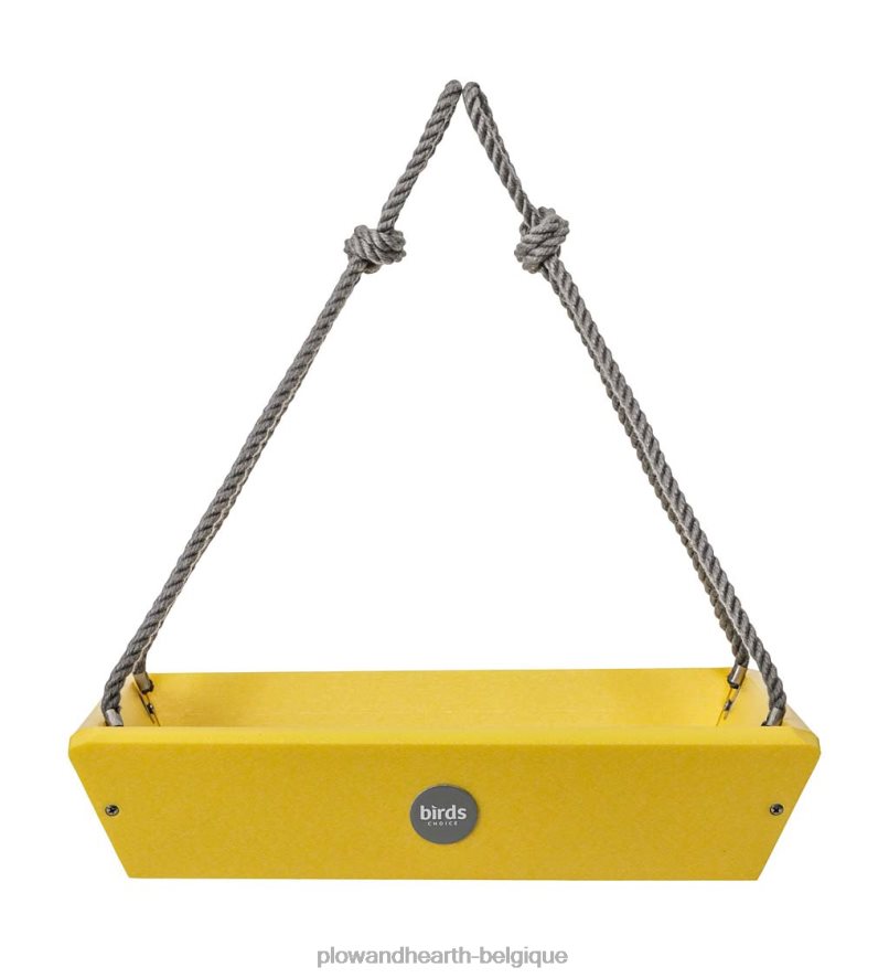 60H082757 Plow & Hearth Mangeoire à oiseaux à plateau suspendu en poly-bois recyclé coloré - bleu cour et jardin