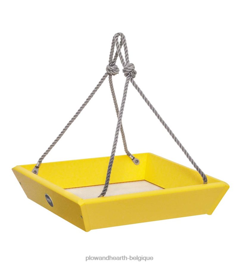 60H082757 Plow & Hearth Mangeoire à oiseaux à plateau suspendu en poly-bois recyclé coloré - bleu cour et jardin