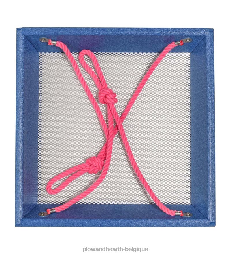 60H082757 Plow & Hearth Mangeoire à oiseaux à plateau suspendu en poly-bois recyclé coloré - bleu cour et jardin