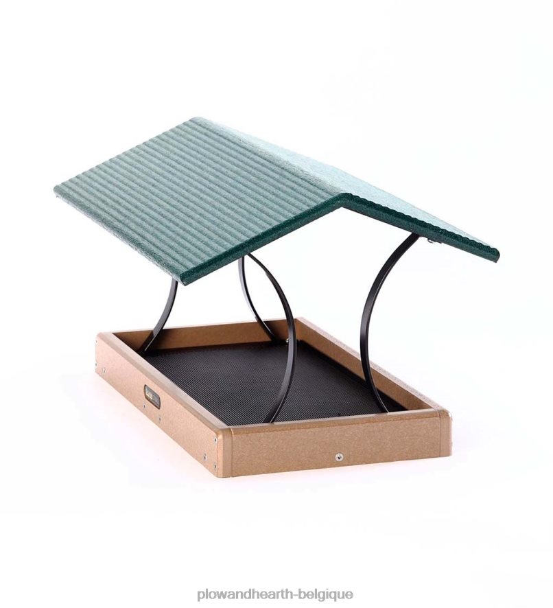 60H082770 Plow & Hearth grande mangeoire à oiseaux en bois de poly cour et jardin