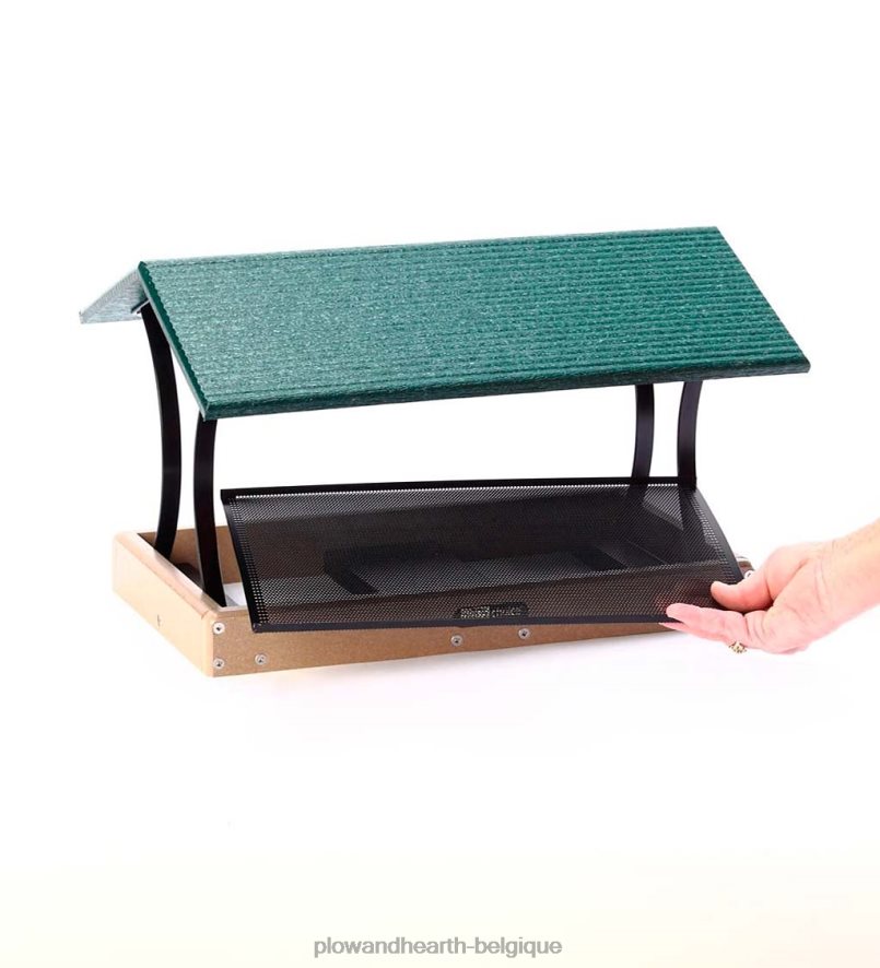 60H082770 Plow & Hearth grande mangeoire à oiseaux en bois de poly cour et jardin