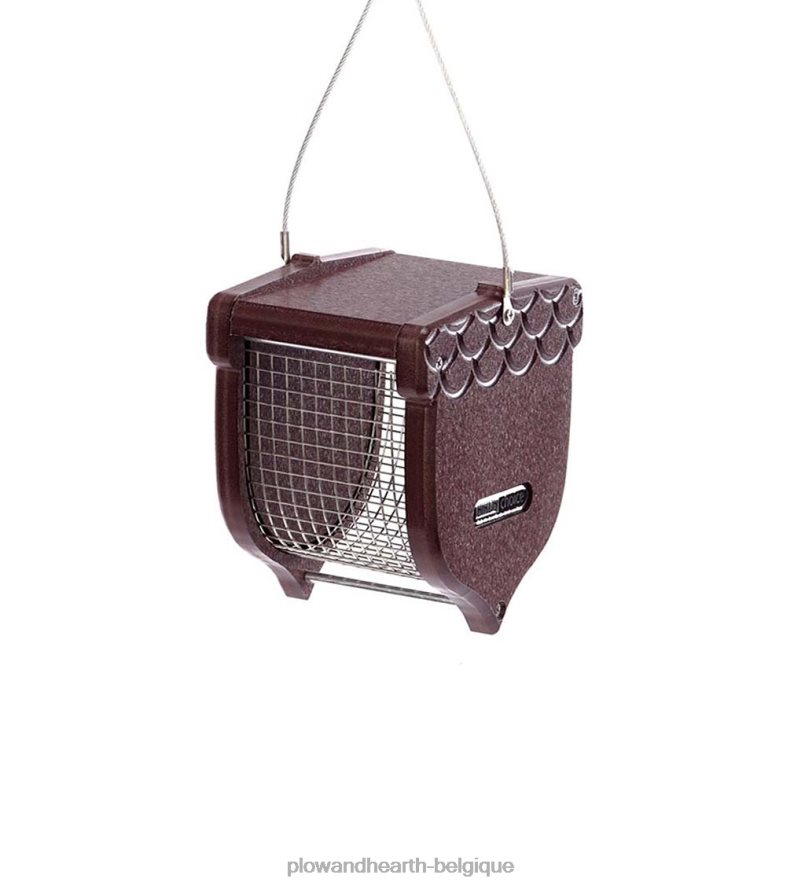 60H082807 Plow & Hearth Mangeoire pour oiseaux en forme de gland en poly-bois recyclé - marron cour et jardin