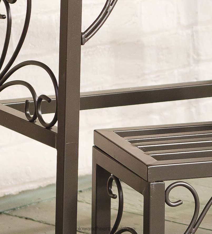 60H082912 Plow & Hearth Supports d'usine en métal gigognes avec volutes, ensemble de trois cour et jardin
