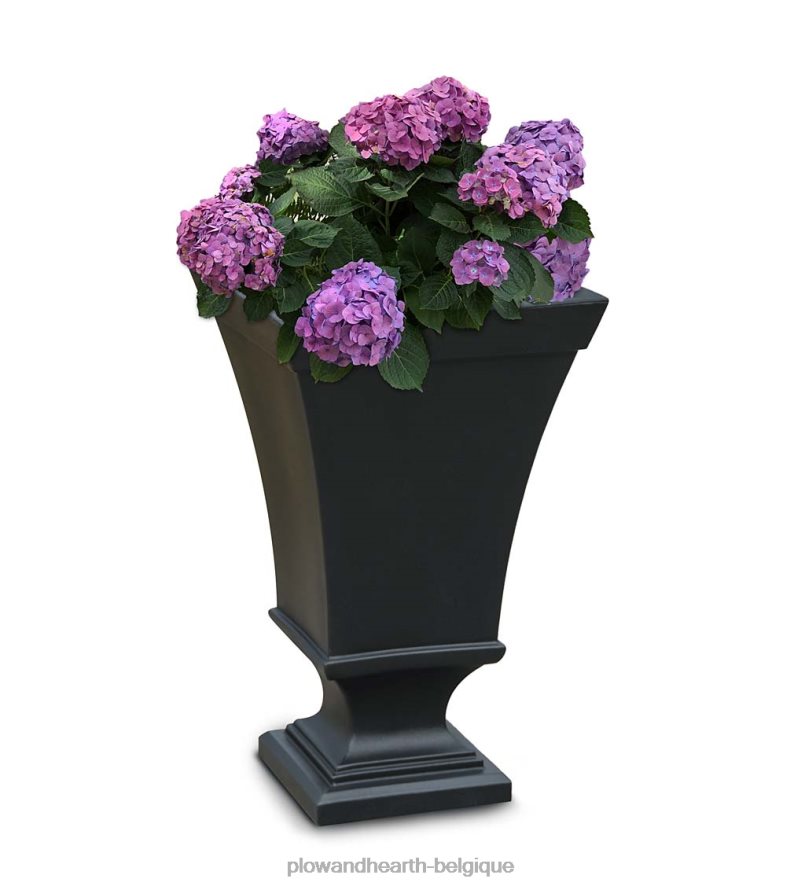 60H082913 Plow & Hearth Jardinière urne sur pied à arrosage automatique Richmond - blanc cour et jardin