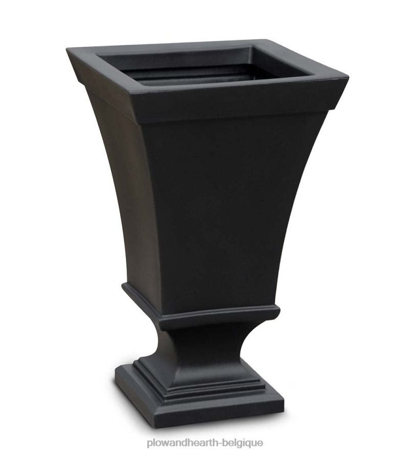 60H082913 Plow & Hearth Jardinière urne sur pied à arrosage automatique Richmond - blanc cour et jardin