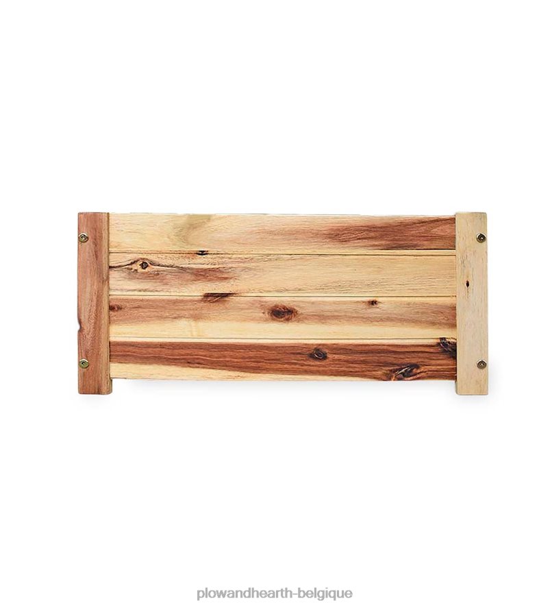 60H082918 Plow & Hearth jardinière rectangulaire en bois d'acacia cour et jardin