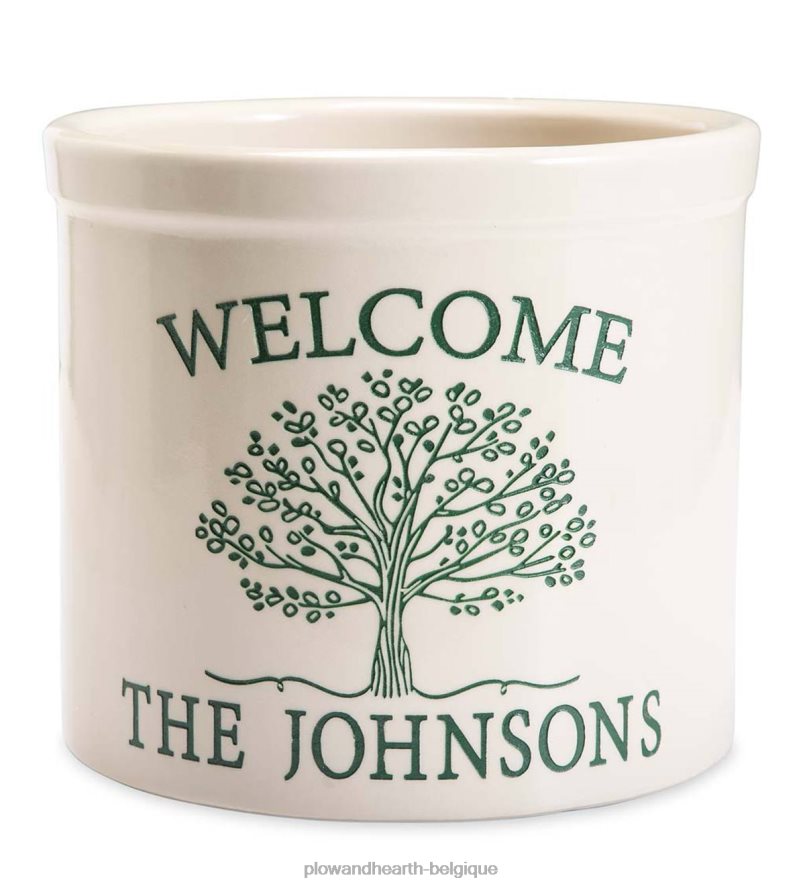 60H082922 Plow & Hearth pot arbre de vie personnalisé - noir cour et jardin