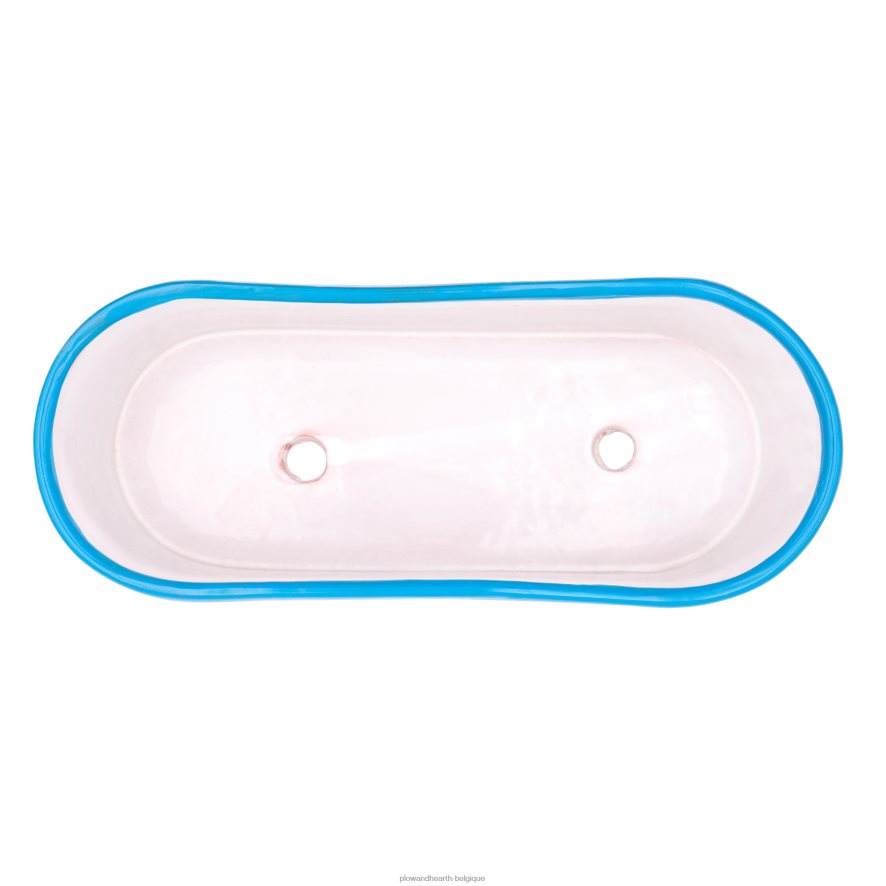 60H082934 Plow & Hearth jardinière à rebord turquoise Talavera cour et jardin