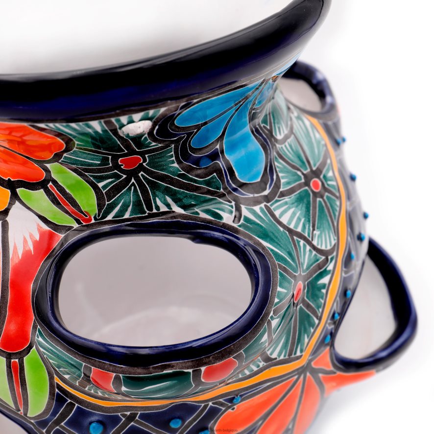 60H082939 Plow & Hearth grand pot de fraises talavera bleu royal cour et jardin