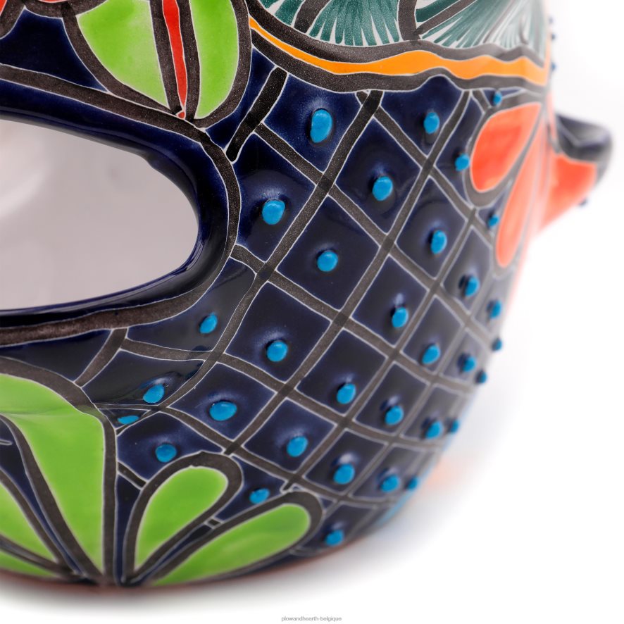 60H082939 Plow & Hearth grand pot de fraises talavera bleu royal cour et jardin