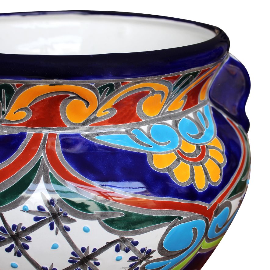 60H082949 Plow & Hearth grande jardinière talavera chata multicolore cour et jardin