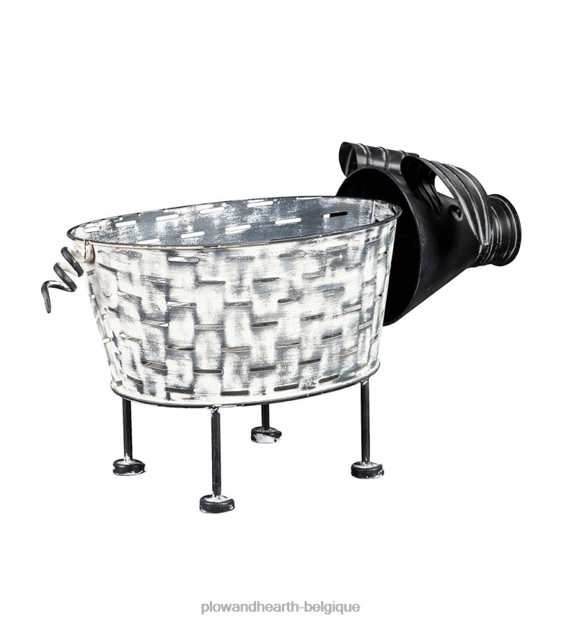 60H082979 Plow & Hearth planteurs de porcs rustiques, ensemble de 2 cour et jardin