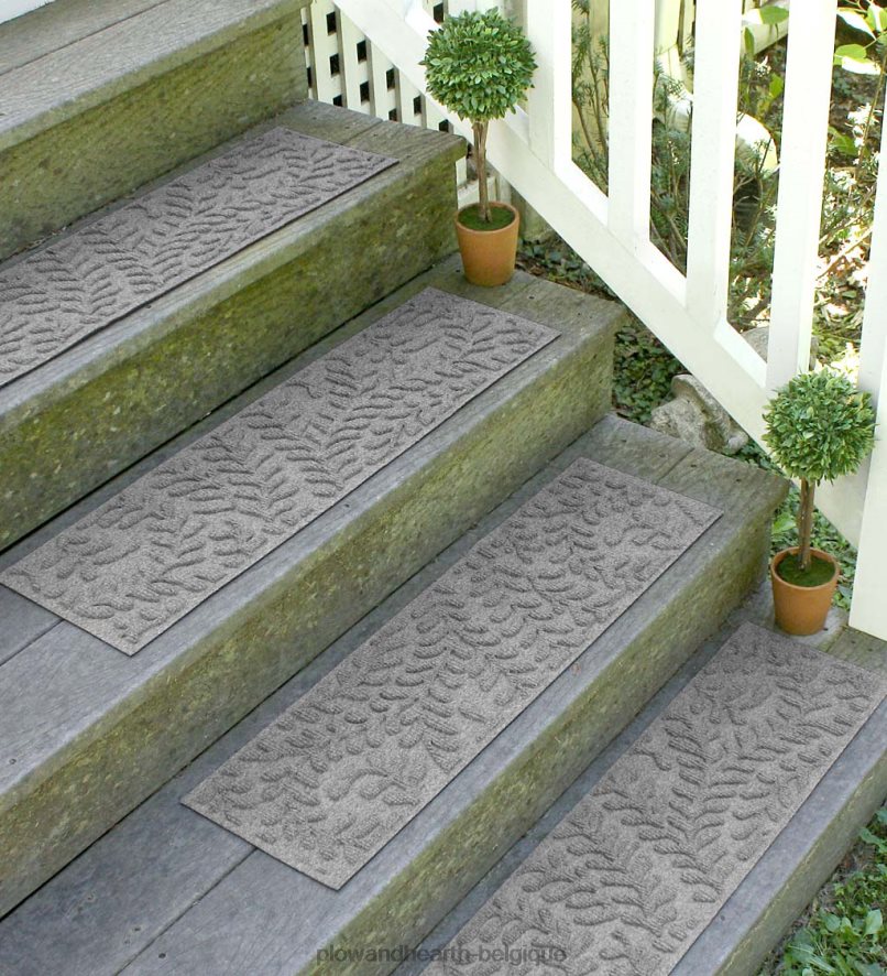 60H0821009 Plow & Hearth marches d'escalier en buis - gris cour et jardin