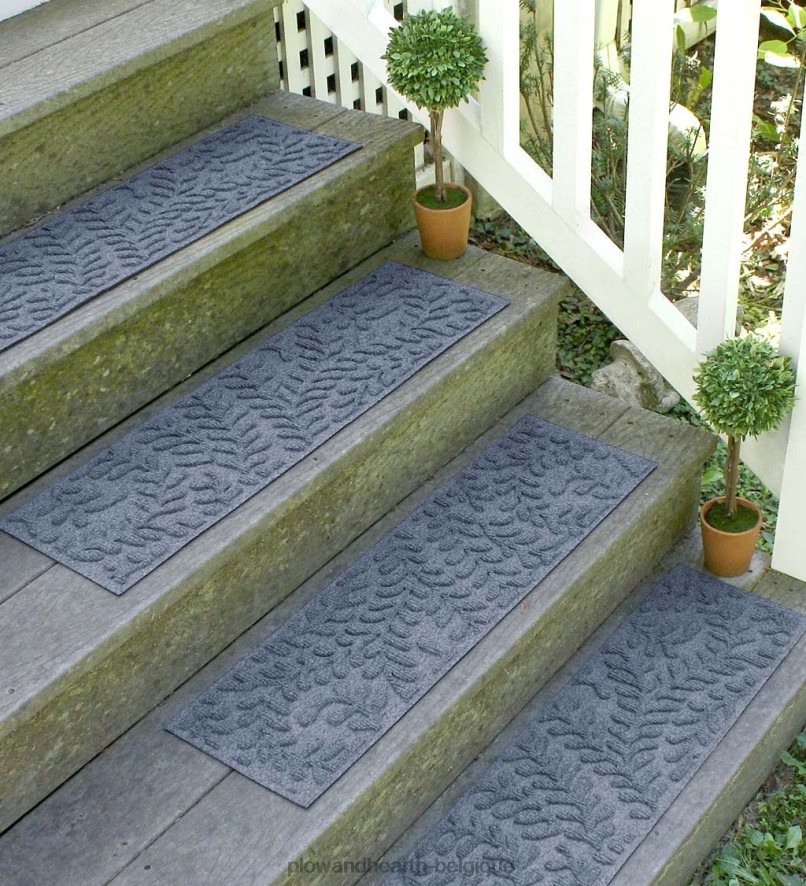 60H0821009 Plow & Hearth marches d'escalier en buis - gris cour et jardin
