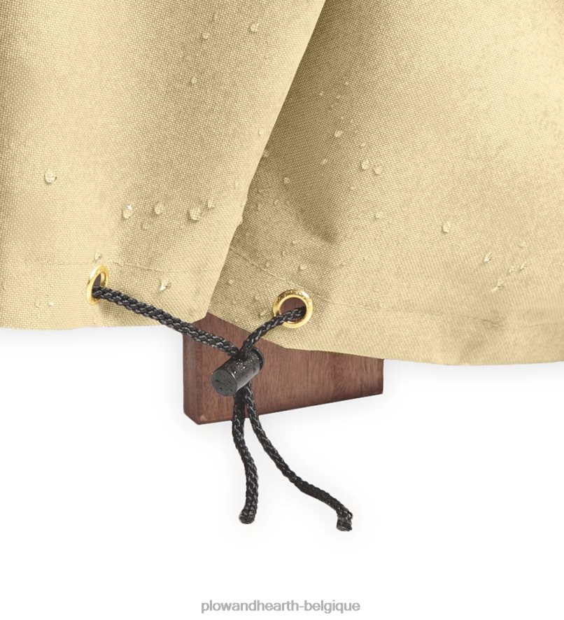 60H0821010 Plow & Hearth housse de chaise à siège profond de luxe - beige cour et jardin