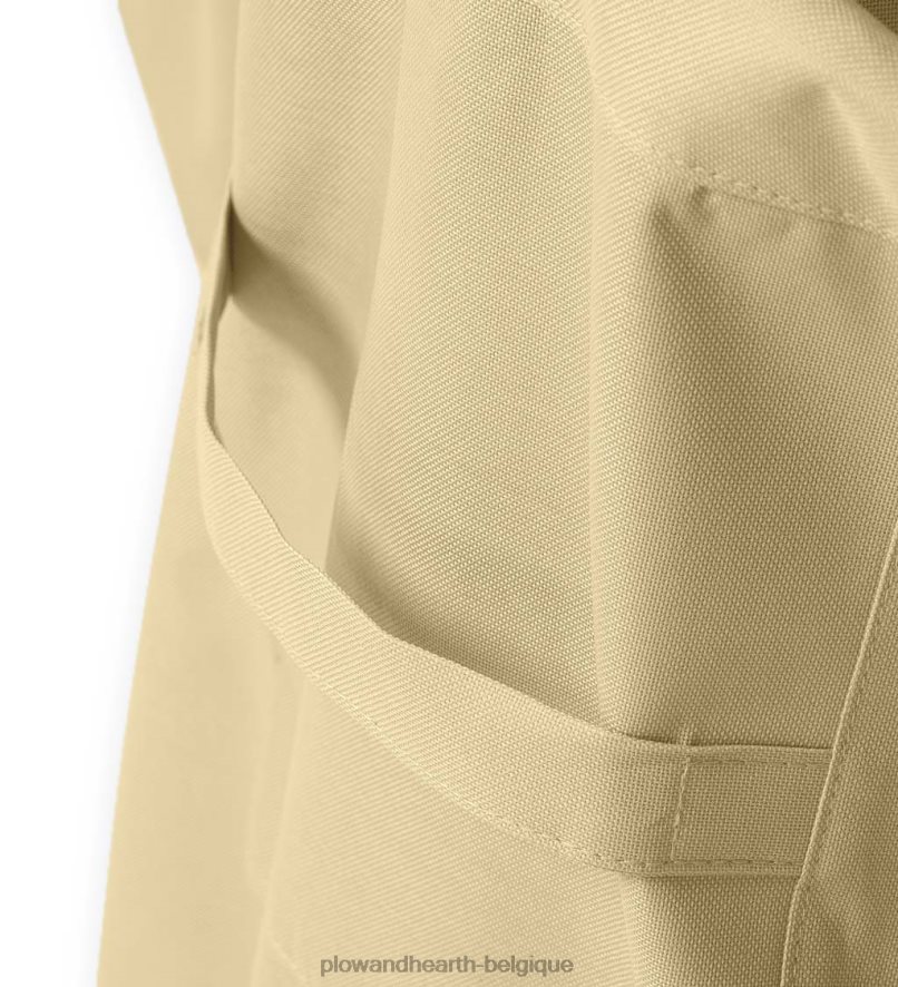 60H0821010 Plow & Hearth housse de chaise à siège profond de luxe - beige cour et jardin