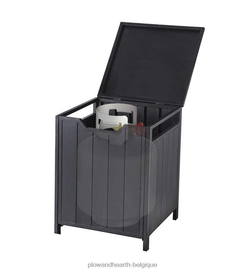 60H0821019 Plow & Hearth couvercle de réservoir de propane à lattes en acier estampé - noir cour et jardin