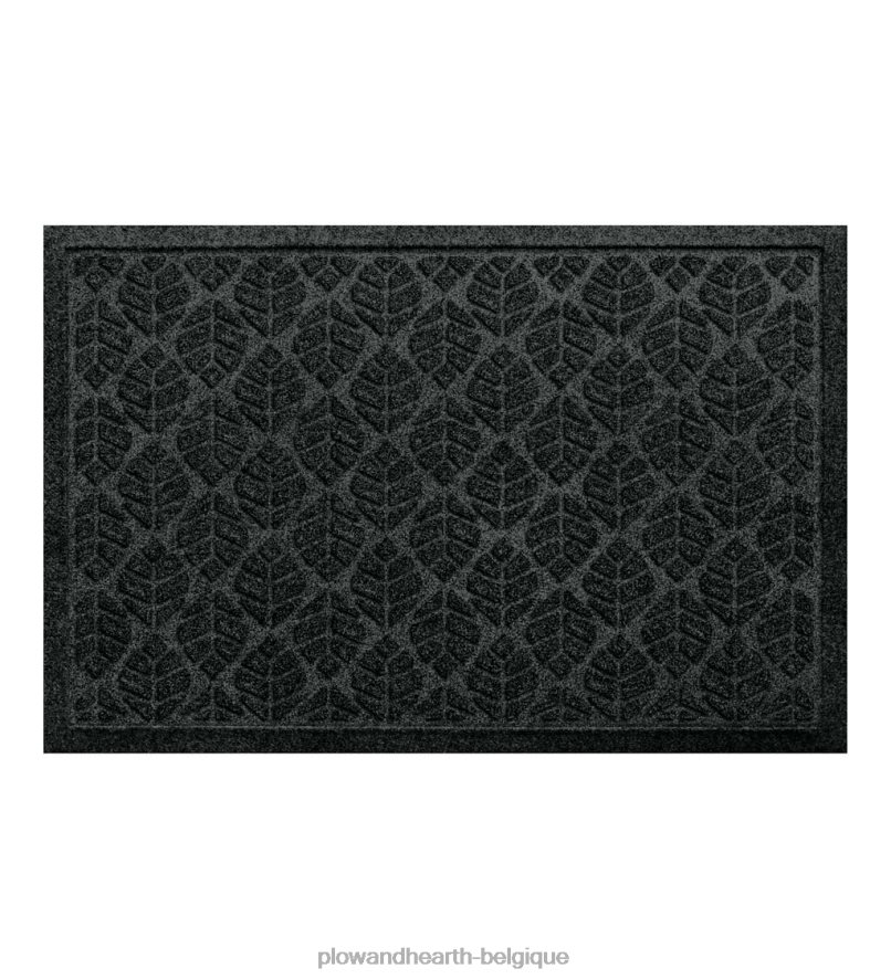 60H0821020 Plow & Hearth Paillasson à feuilles lavable en machine Waterhog - charbon cour et jardin