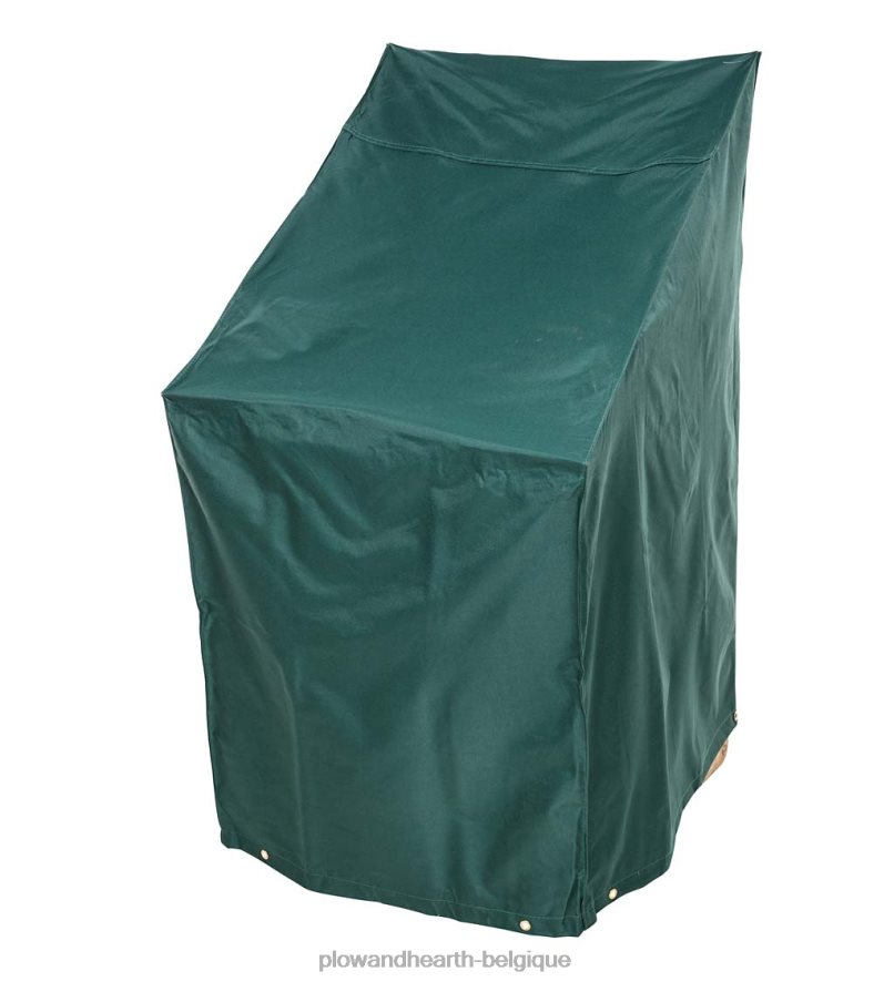 60H0821034 Plow & Hearth Housse toutes saisons pour mobilier d'extérieur classique pour chaises empilables - vert cour et jardin