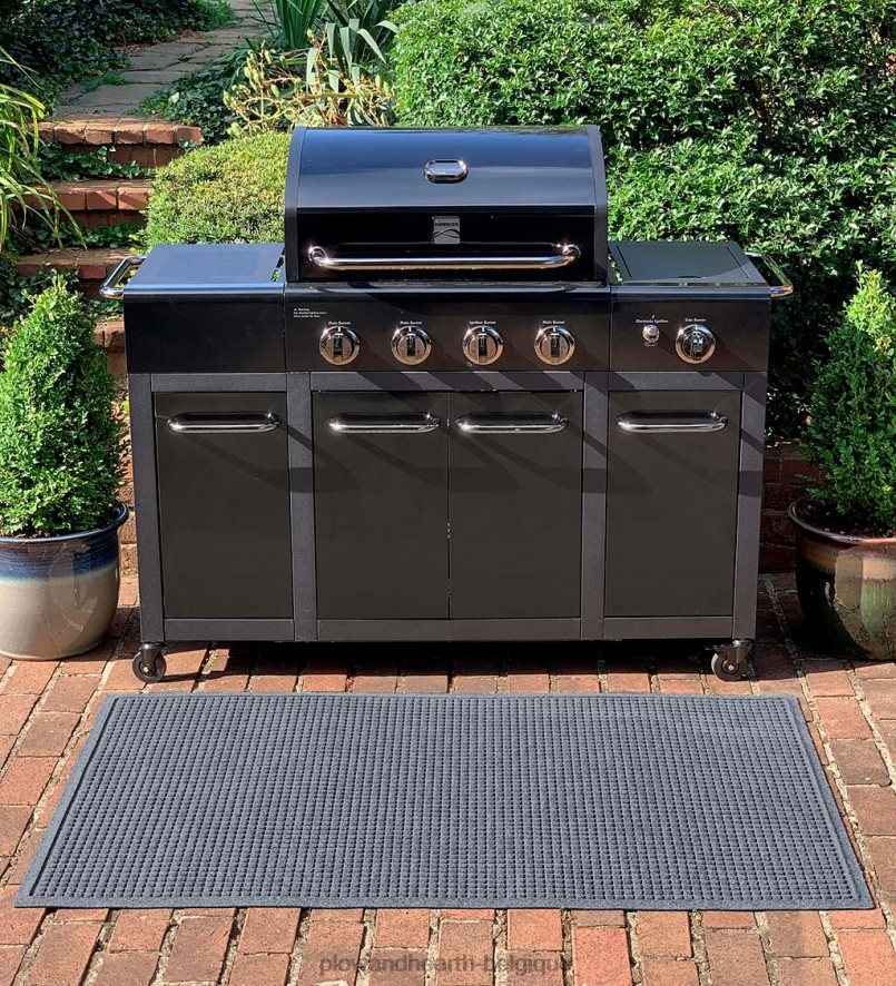 60H0821065 Plow & Hearth tapis de grill à motif carré Waterhog - bordeaux cour et jardin