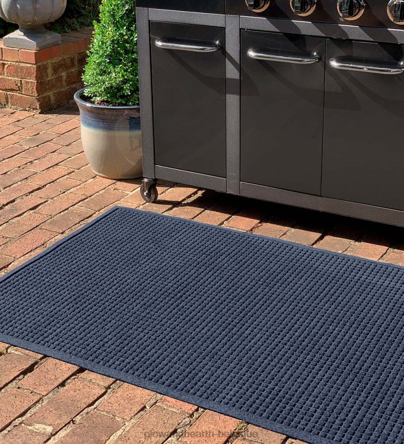 60H0821065 Plow & Hearth tapis de grill à motif carré Waterhog - bordeaux cour et jardin