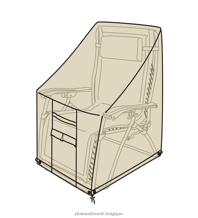 60H0821072 Plow & Hearth Housse de chaise longue de luxe zéro gravité - beige cour et jardin