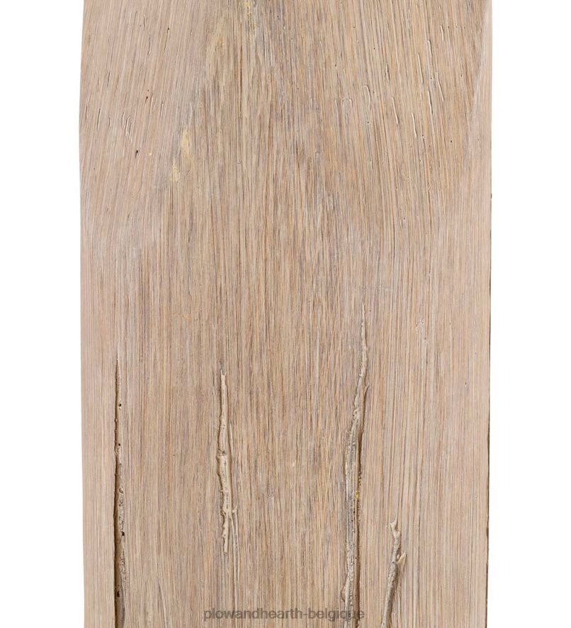 60H0822125 Plow & Hearth lampe de table en bois patiné avec abat-jour en lin naturel meubles