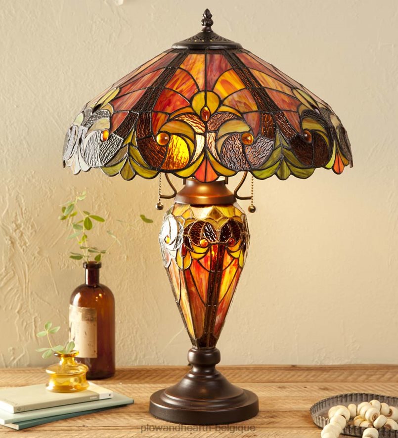 60H0822128 Plow & Hearth lampe de table en vitrail de style Tiffany meubles
