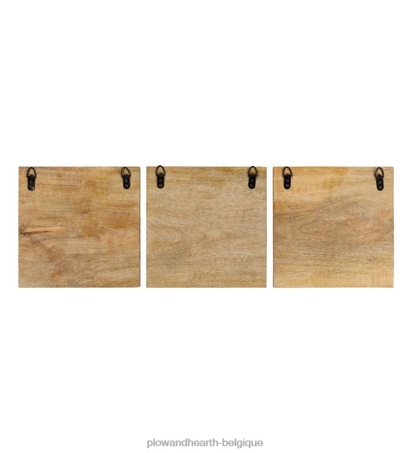 60H0822132 Plow & Hearth art mural tropical lavé à la chaux à trois panneaux meubles