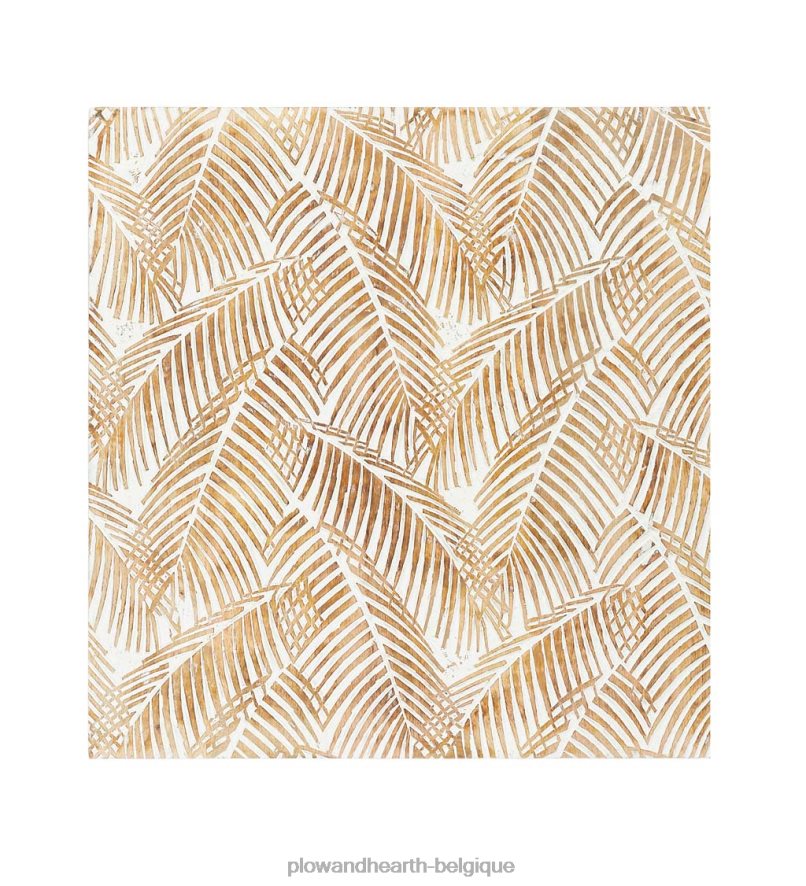 60H0822133 Plow & Hearth art mural tropical lavé à la chaux à deux panneaux meubles