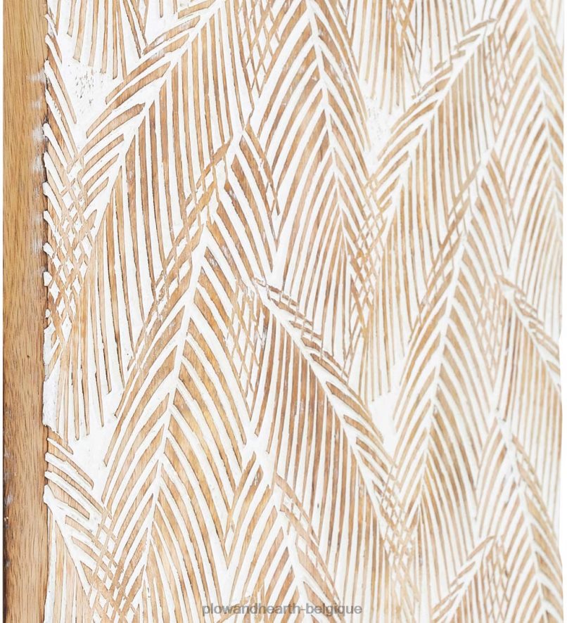 60H0822133 Plow & Hearth art mural tropical lavé à la chaux à deux panneaux meubles