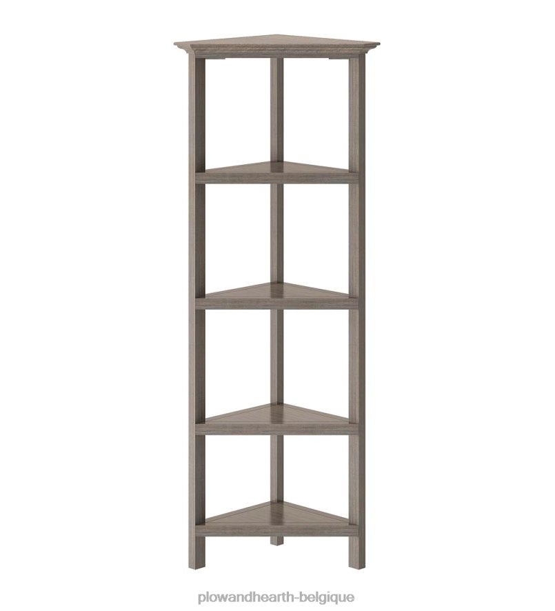 60H0822100 Plow & Hearth bibliothèque d'angle à quatre étagères de ferme - gris délavé meubles