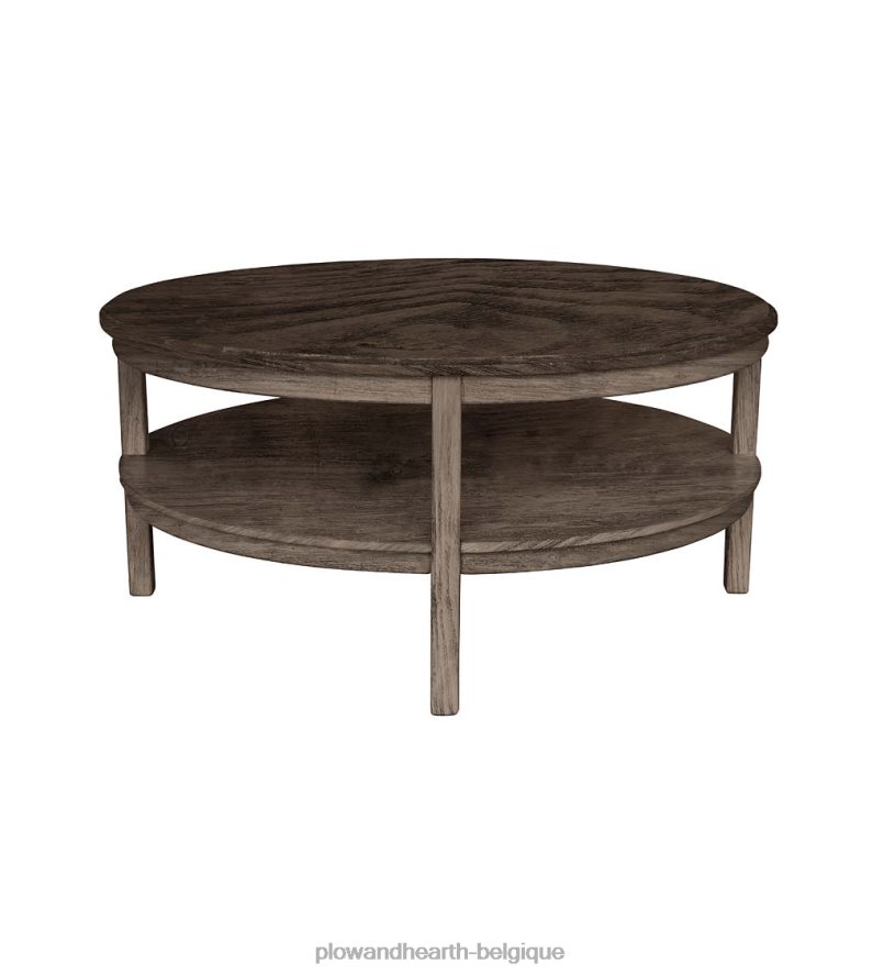 60H0822112 Plow & Hearth Table ronde Holden de la collection Farmhouse de Laurel Ridge - cacao meubles