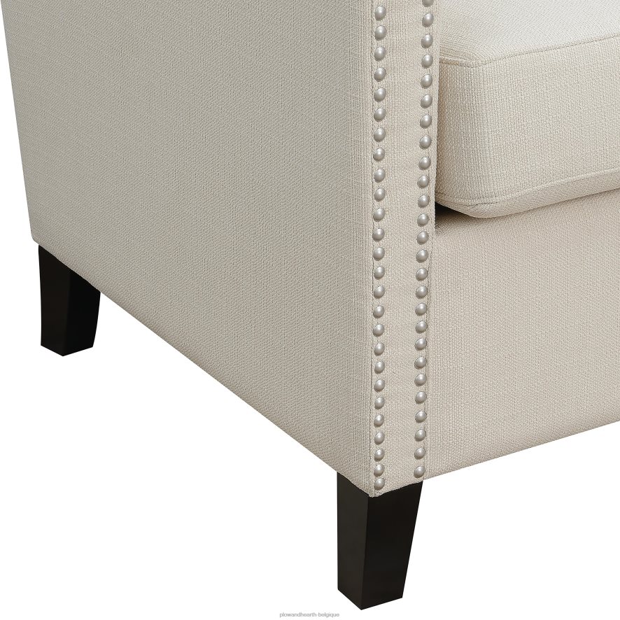 60H0822025 Plow & Hearth chaise d'appoint rembourrée lillie - beige meubles