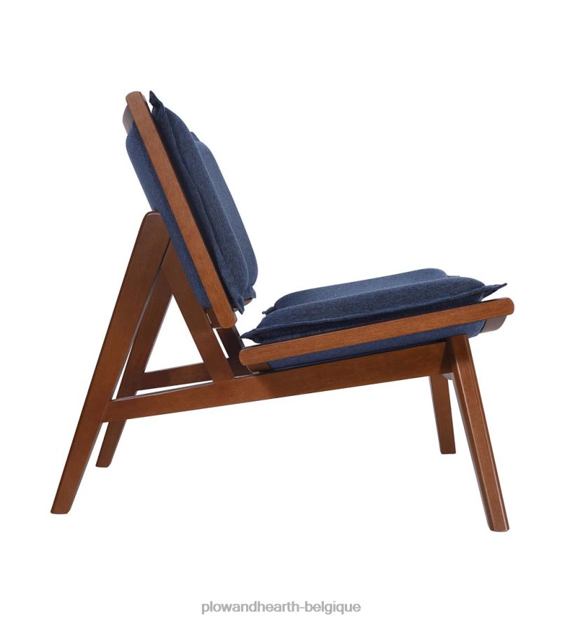 60H0822026 Plow & Hearth Kate Wood et chaise d'appoint rembourrée - marine meubles