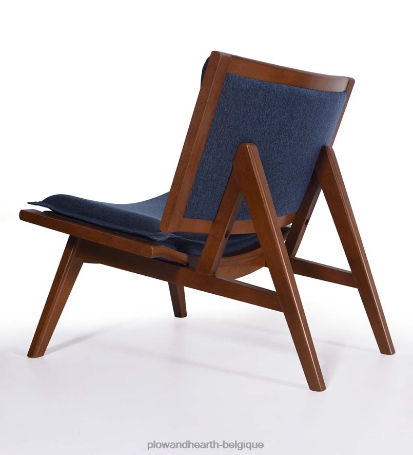 60H0822026 Plow & Hearth Kate Wood et chaise d'appoint rembourrée - marine meubles