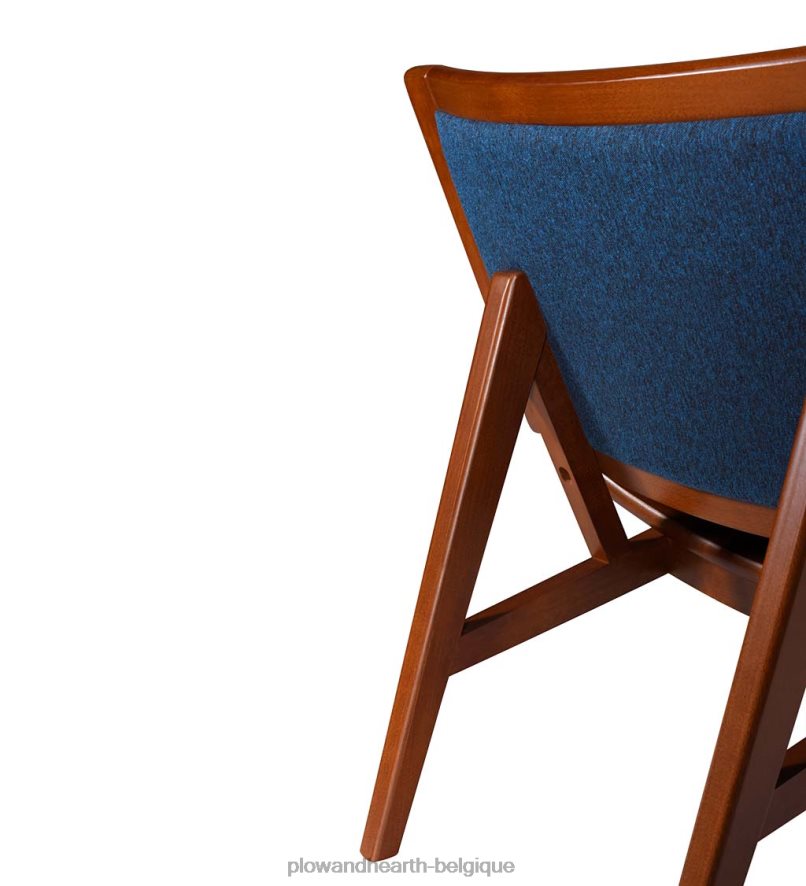 60H0822026 Plow & Hearth Kate Wood et chaise d'appoint rembourrée - marine meubles