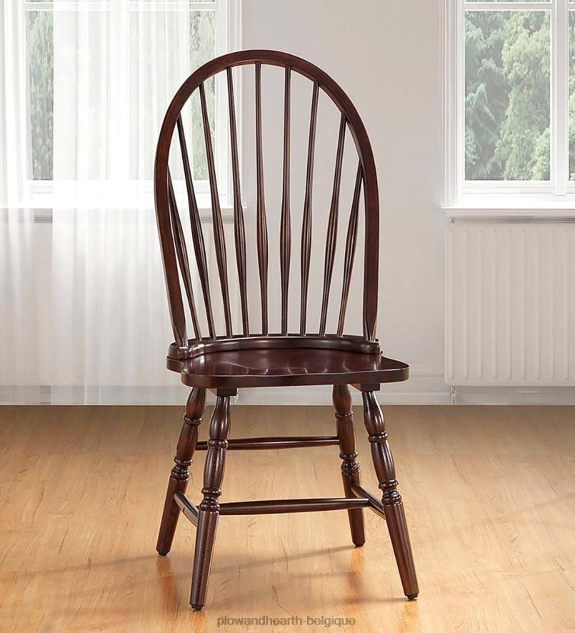 60H0822034 Plow & Hearth chaise à dossier Windsor traditionnelle en bois dur - expresso meubles