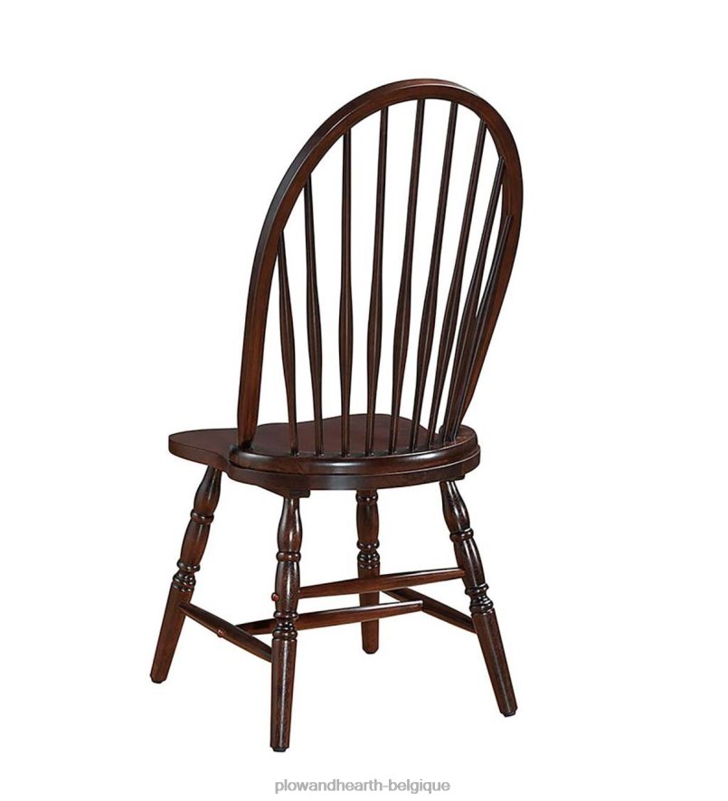 60H0822034 Plow & Hearth chaise à dossier Windsor traditionnelle en bois dur - expresso meubles