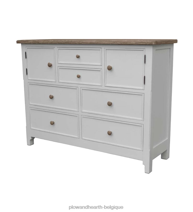 60H0822085 Plow & Hearth laurel ridge farmhouse collection fletcher double coffre - cacao meubles