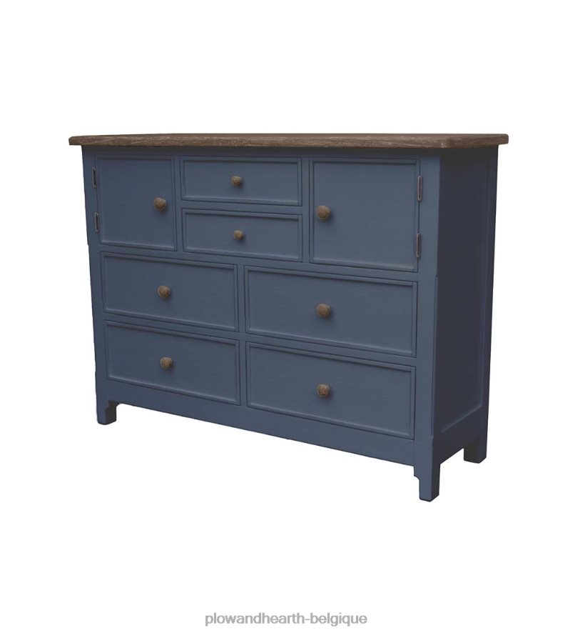 60H0822085 Plow & Hearth laurel ridge farmhouse collection fletcher double coffre - cacao meubles