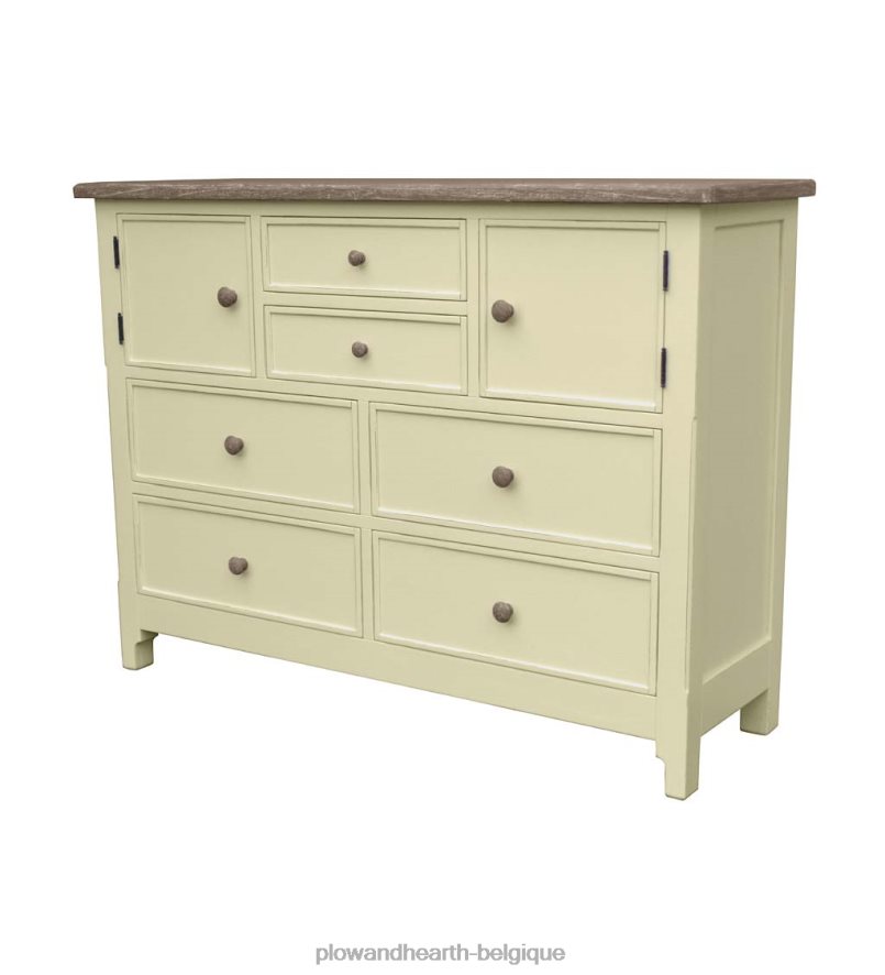 60H0822085 Plow & Hearth laurel ridge farmhouse collection fletcher double coffre - cacao meubles