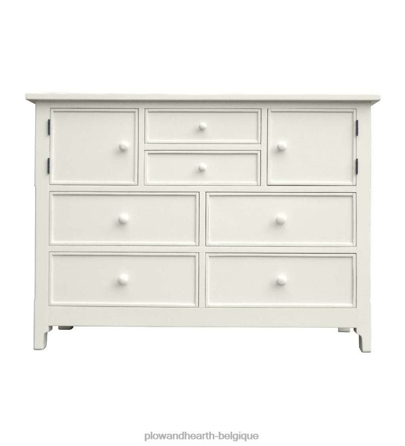 60H0822085 Plow & Hearth laurel ridge farmhouse collection fletcher double coffre - cacao meubles